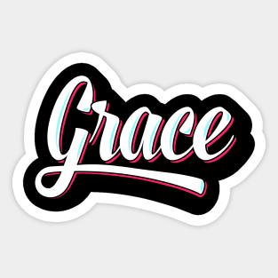 Christian Grace Typographic Design Sticker